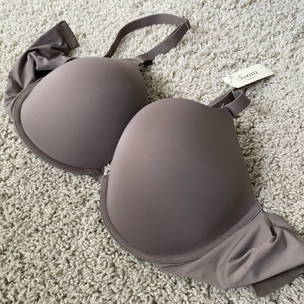 NWT Soma Memorable Push Up bra 36DD brownish/gray
